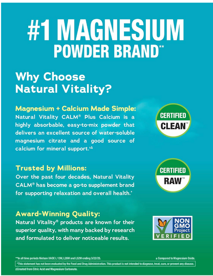 Natural Vitality - Vitamin Calm+Clcum Rspbr (16.OZ)