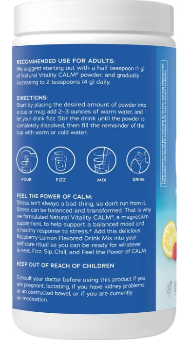 Natural Vitality - Vitamin Calm Rspbry Lmn (16.OZ)