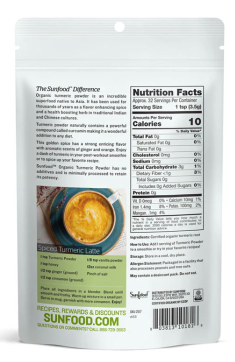 Sunfood Superfoods - Powder Turmeric Organic (4.OZ)