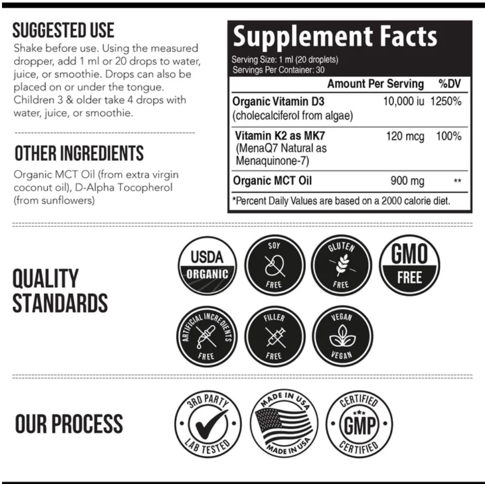 Triquetra Health - Vitamin D3k2 10000Iu (1.OZ)