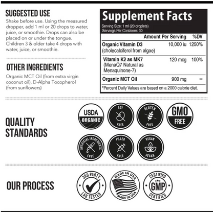 Triquetra Health - Vitamin D3k2 10000Iu (1.OZ)