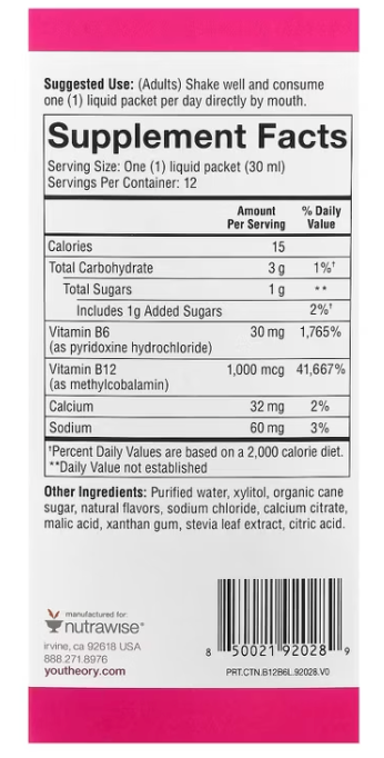 Youtheory - Vitamin B12 B6 Liq 12Ct (12.FO)