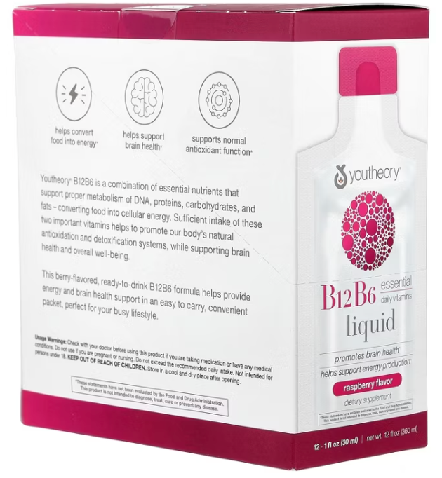 Youtheory - Vitamin B12 B6 Liq 12Ct (12.FO)