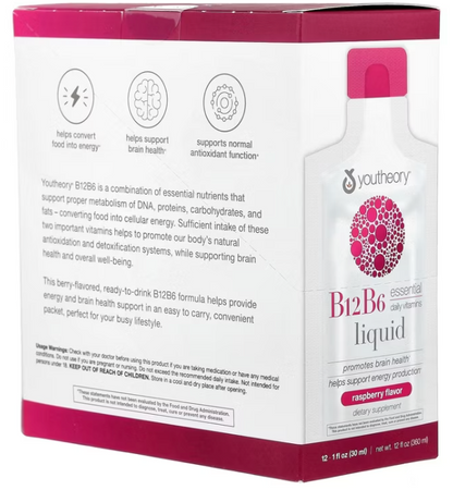Youtheory - Vitamin B12 B6 Liq 12Ct (12.FO)