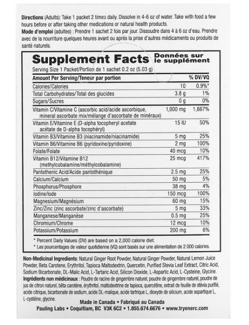 Ener Life - Vitamin C Sf Lemon Gngr (30.PK)