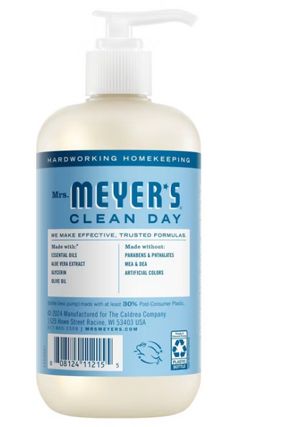 Mrs Meyers Clean Day - Soap Lqd Hand Rain Water (12.5FO)