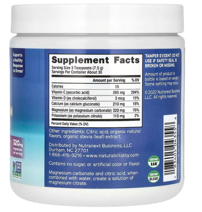 Natural Vitality - Calm Calcium Rasp Lemon (8.OZ)