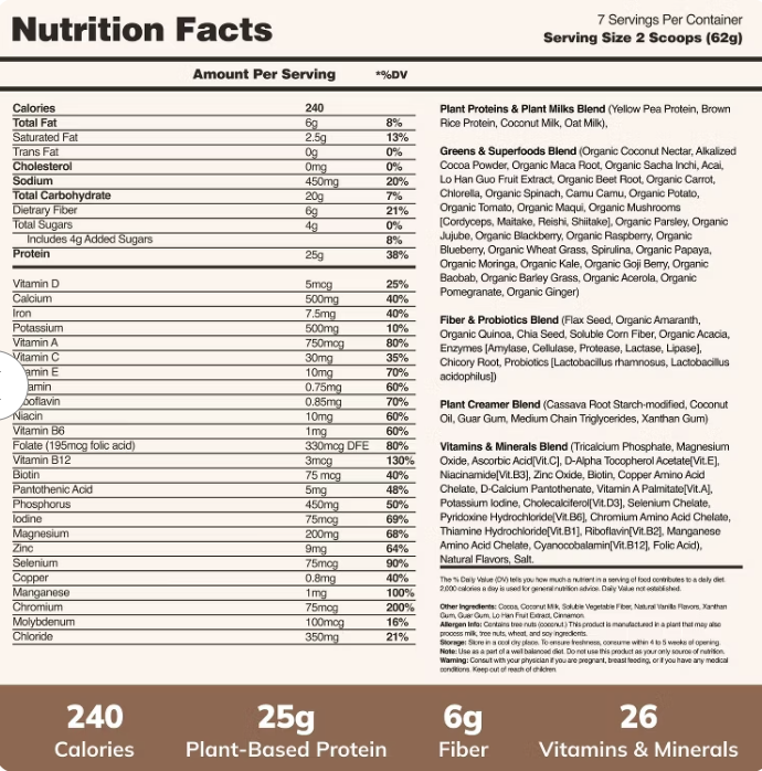 Kachava - Nutrition 1 Shake Choc (15.3OZ)