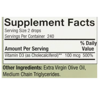 Natures Answer - Liq Vitmn D3 Drop 4000Iu (0.5FO)
