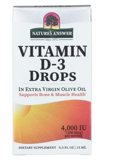 Natures Answer - Liq Vitmn D3 Drop 4000Iu (0.5FO)