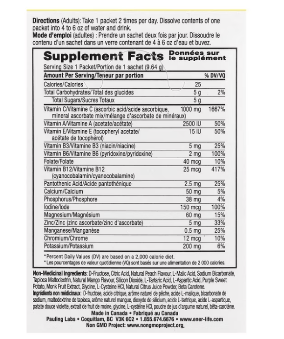 Ener Life - Vitamin C Pkt Peach Mngo (30PC)
