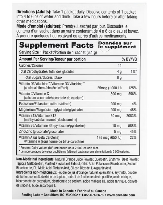 Ener Life - Vitamin D Pkt Orange Sf (24.PC)