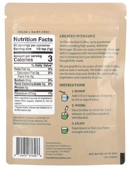 Chamberlain Coffee - Matcha Vanilla Powder (1.6OZ)