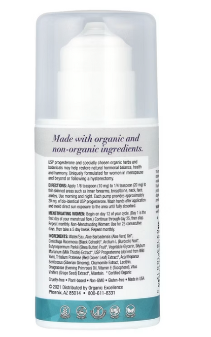 Organic Excellence - Progesterone Phytos Cream (3.OZ)