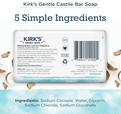 Kirks - Soap Bar 3Pk Castile Ccnut (12.OZ)