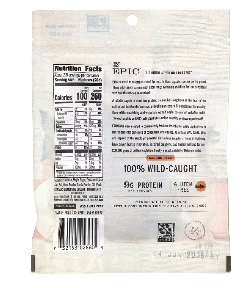 Epic - Jerky Slmn Mple Bites (2.5OZ)