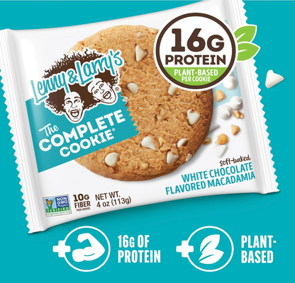 Lenny & Larry's The Complete Cookie, White Chocolate Macadamia, 4 oz, 12 Ct