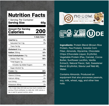 No Cow Bar - Bar Protein Cookie Dough (2.12OZ)/ 12 bars