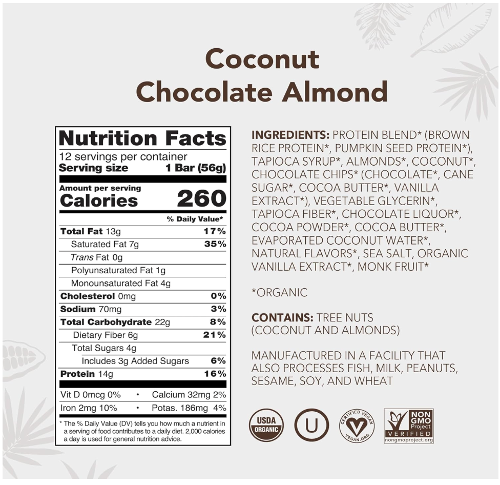 Aloha - Bar Coconut Chocolate Almond (1.98OZ)/ 12 bars