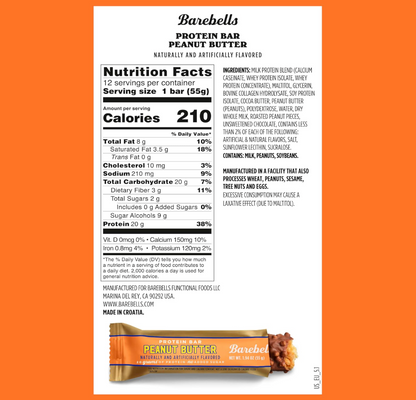 Barebells - Bar Peanut Butter (1.94OZ)/ 12 bars
