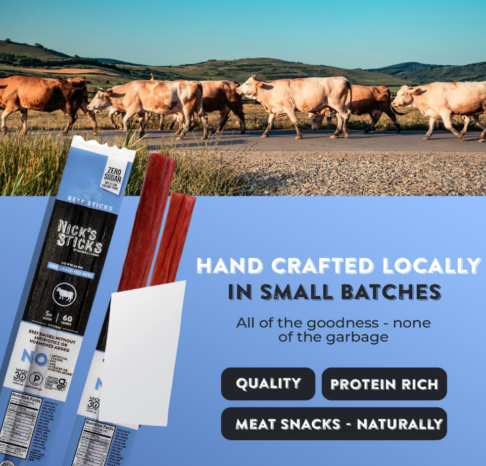 Nicks Sticks - Snack Beef Stx Grass Fed - Case of 25/1.7 oz