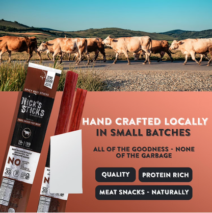Nicks Sticks - Snack Beef Stx Spcy Grass Fd - 25 Twin Packs (1.7 oz each)
