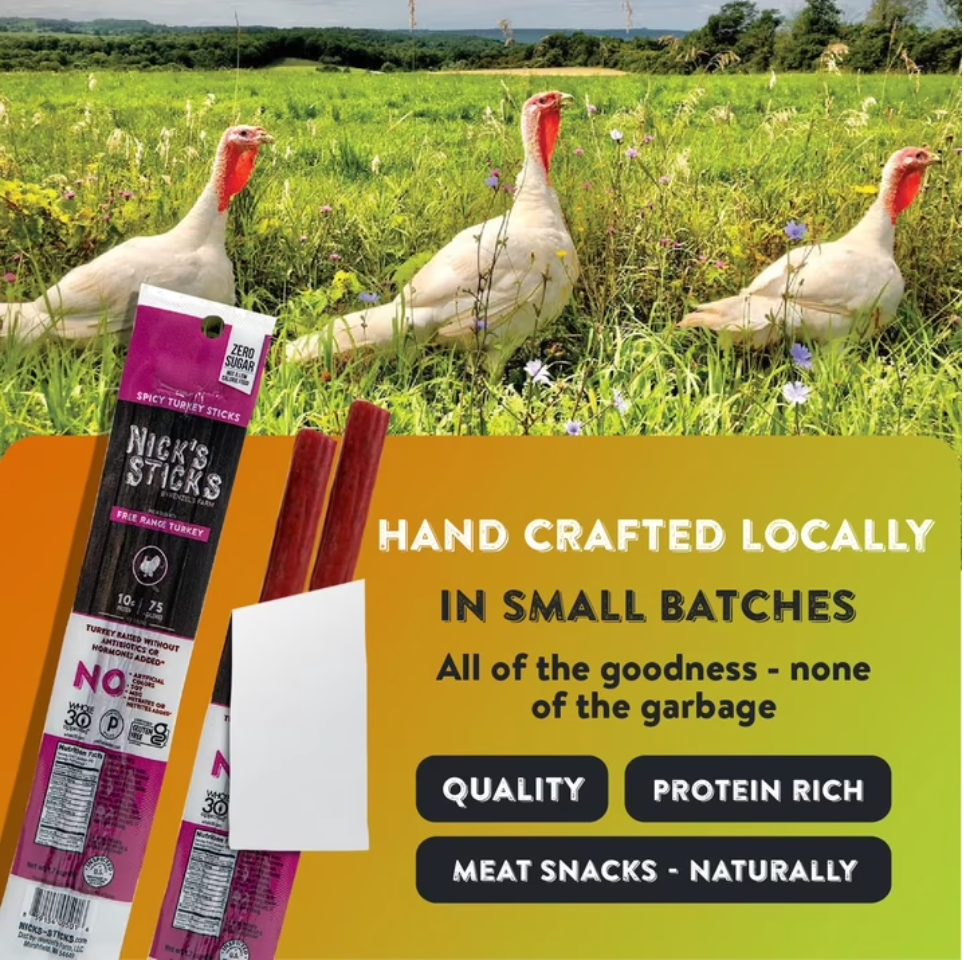Nicks Sticks - Snack Trky Stx Spcy Fr Ra - 25 twin packs (1.7 oz each)