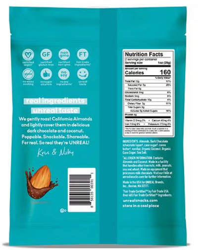 Unreal - Choc Dark Coconut Almnds (2.OZ) - (Pack of 9)