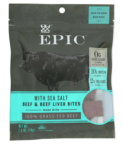 EPIC PROVISIONS Sea Salt Beef & Beef Liver Bites, 2.5 OZ
