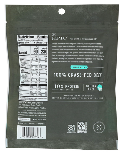 EPIC PROVISIONS Sea Salt Beef & Beef Liver Bites, 2.5 OZ