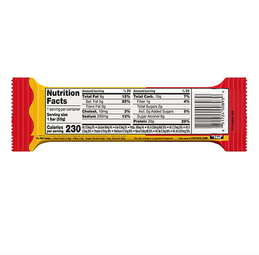 Fulfil - Protein Bar Chocolate Peanut Butter (1.94OZ)/ 12 bars