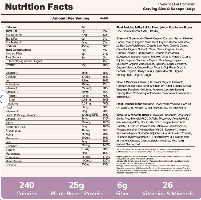 Kachava - Nutrition Shake Ccntacai (15.3OZ)