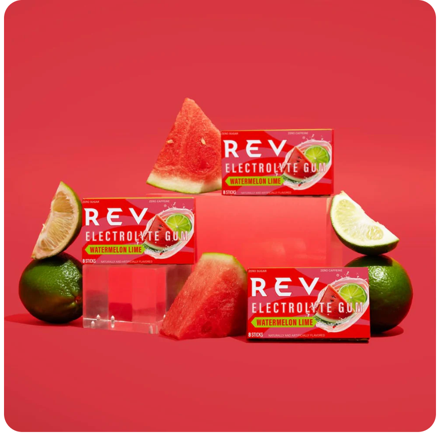 Rev Gum - Electrolyte Gum Watermelon (8.PC), 12 count