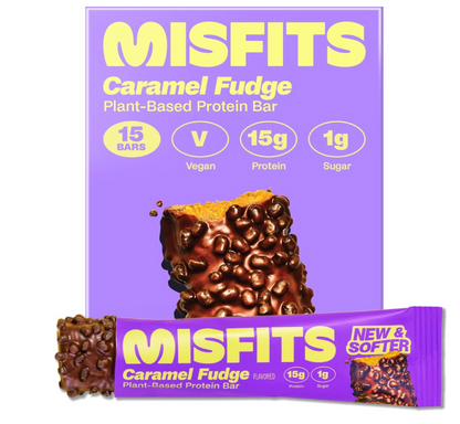 Misfits - Bar Protein Caramel Fudge (1.8OZ) - 12 bars