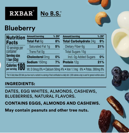 Rxbar - Bar Protein Blueberry (1.8OZ)/12 bars