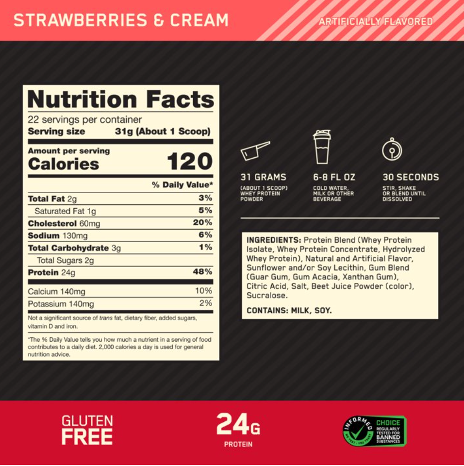 Optimum Nutrition - Whey Protein Strawberry (1.5LB)