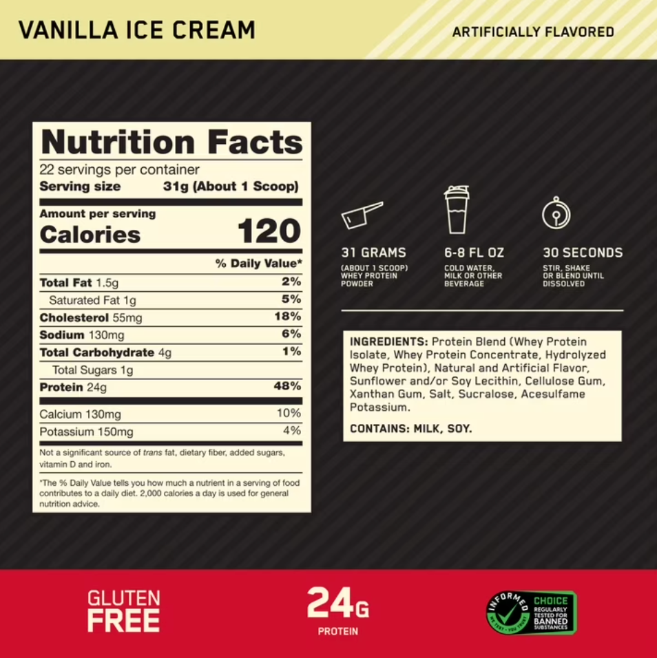 Optimum Nutrition - Whey Protein Vanilla (1.5LB)
