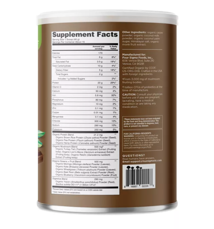 Four Sigmatic - Plant Protein Can Cacao (21.6OZ)