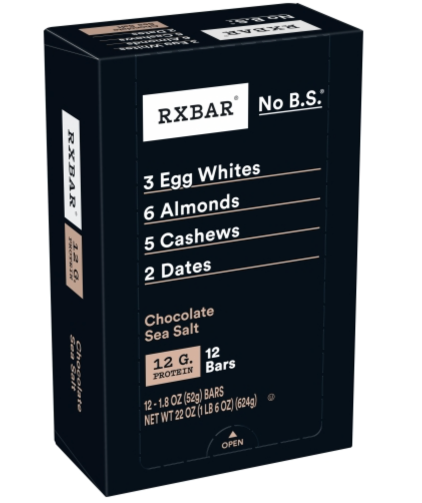 Rxbar - Bar Chocolate Sea Salt, Protein Bar, 1.80 Oz, 12 bars