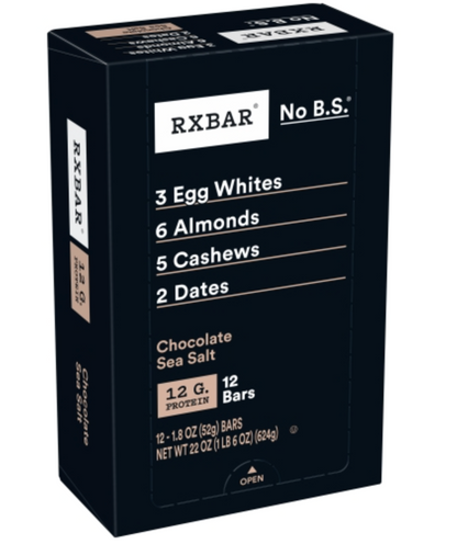 Rxbar - Bar Chocolate Sea Salt, Protein Bar, 1.80 Oz, 12 bars
