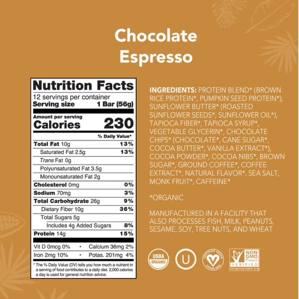 Aloha - Bar Protein Chocolate Espresso (1.98OZ)/12 count