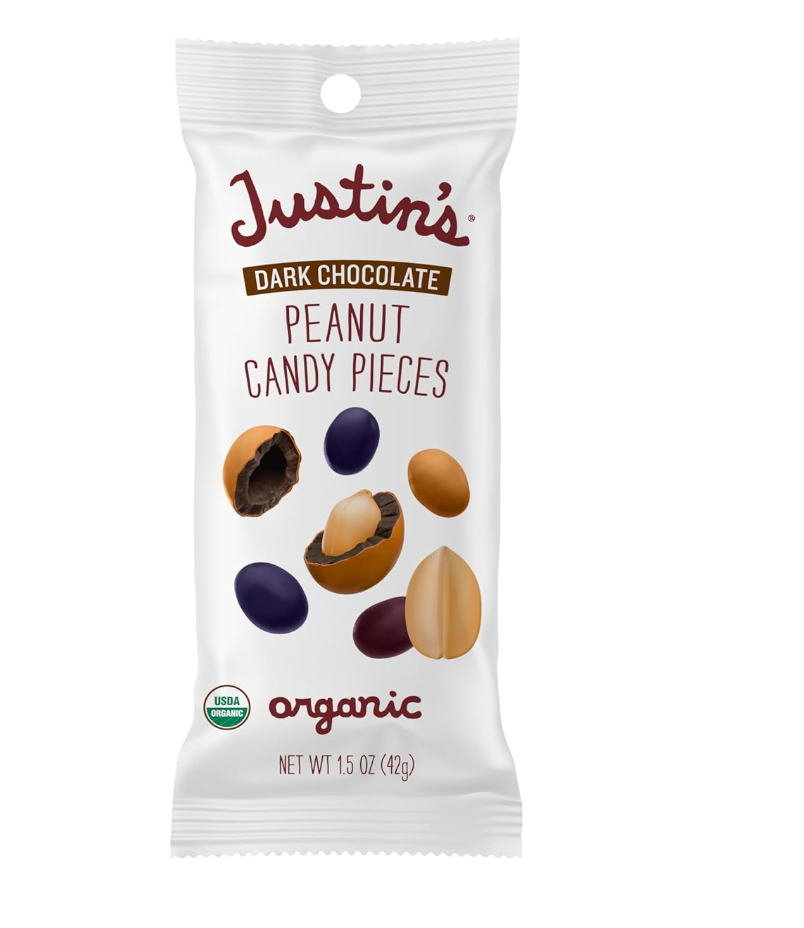 Justin's Dark Chocolate Peanut Candy Pieces 12pk of 1.5oz bags