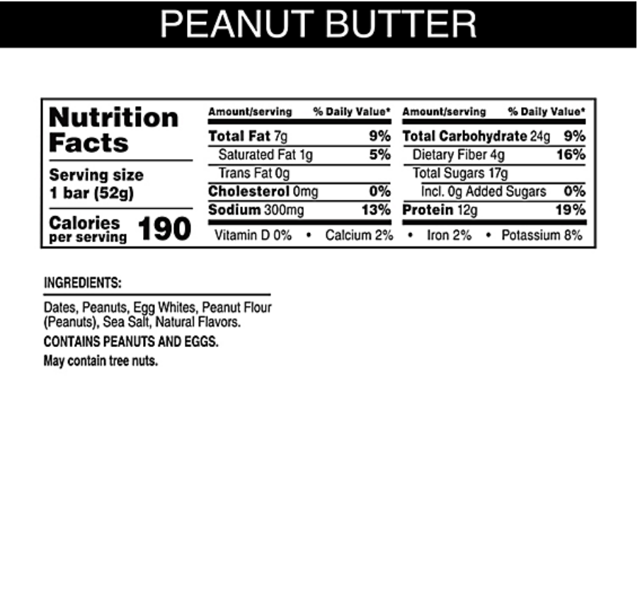 Rxbar - Bar Protein Peanut Butter (1.8OZ)/ 12 bars