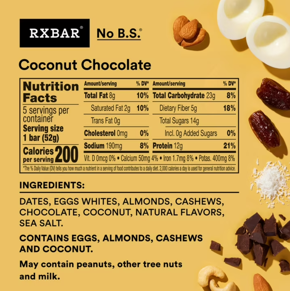 Rxbar - Bar Protein Coconut  Chocolate (1.8OZ)/ 12 bars