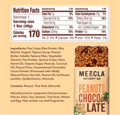 Mezcla - Bar Peanut Butter Chocolate (1.4OZ)/ 12 count