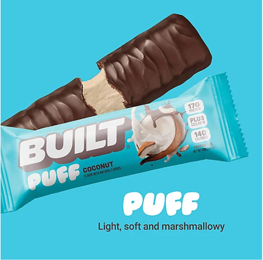 Built Bar - Bar Coconut Marshmallow Puff (1.41OZ)/ 12 count
