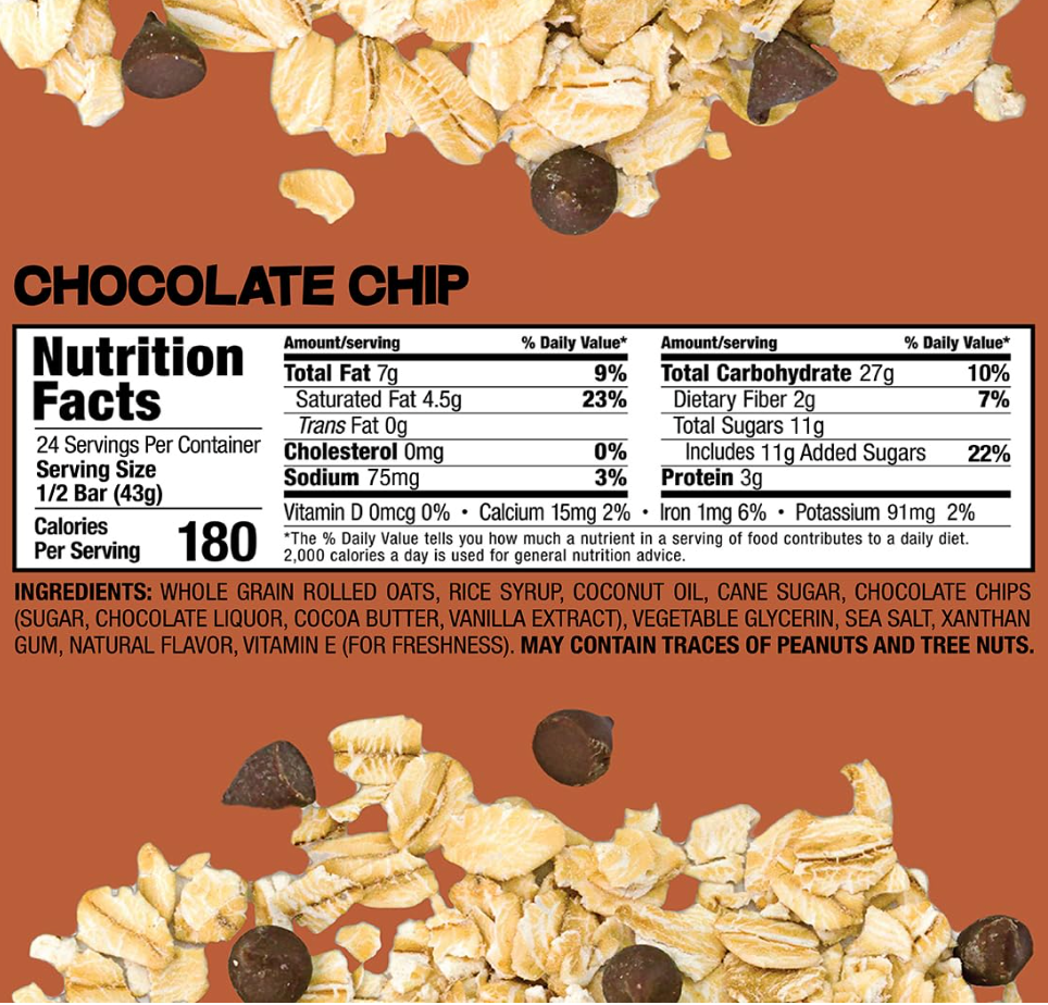 Bobo's Chocolate Chip Oat Bar Snacks - 12 Count