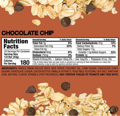 Bobo's Chocolate Chip Oat Bar Snacks - 12 Count