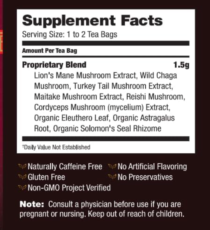 Bravo Teas - Tea  6Mushroom Dfns 20Pc (1.06OZ)