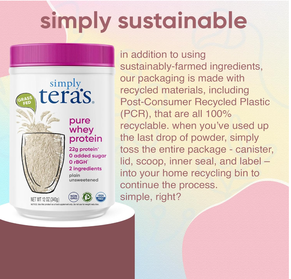 Simply Teras - Protein Whey Rbgh Free Plain (12.OZ)